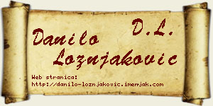 Danilo Ložnjaković vizit kartica